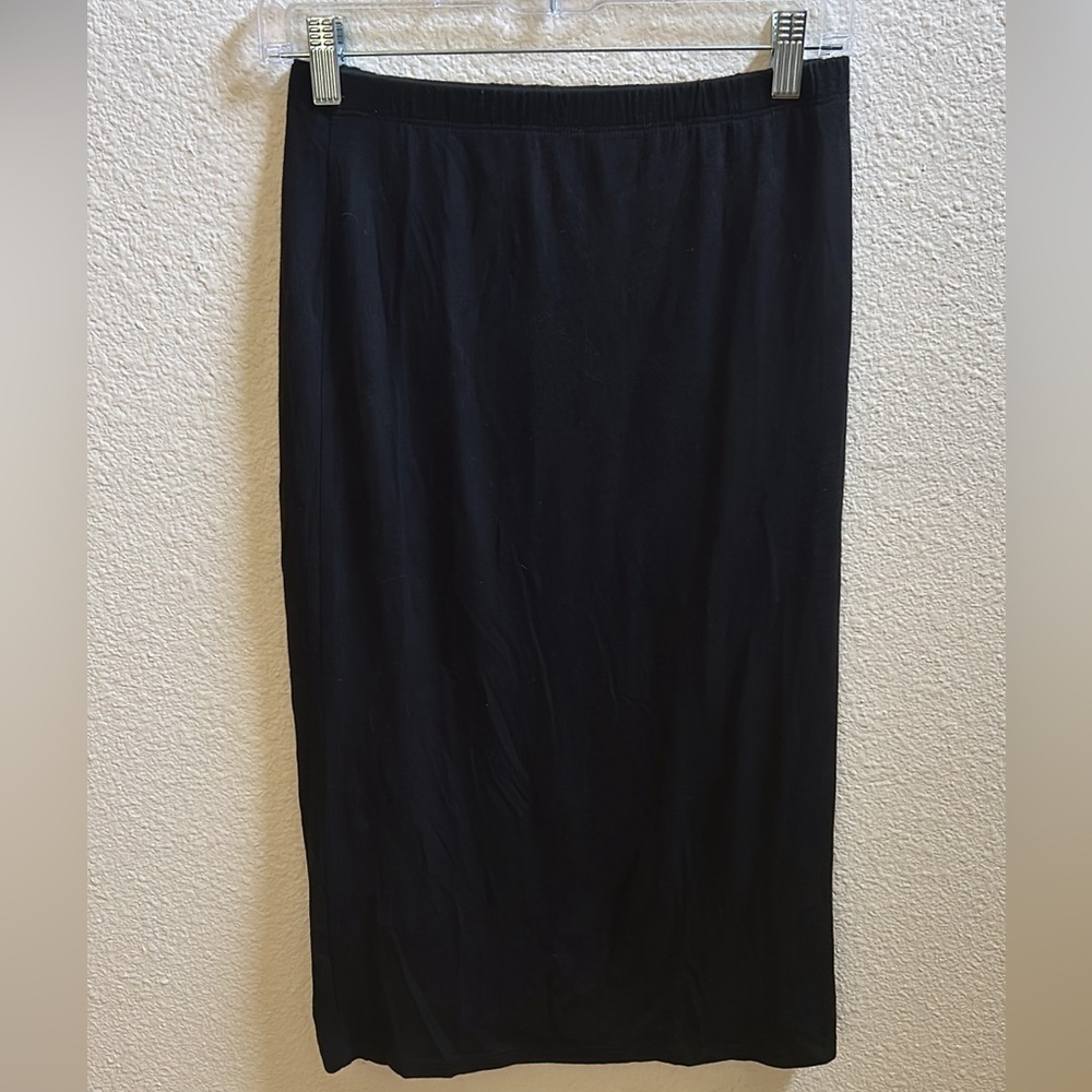 NWOT Velvet Torch Black Midi Skirt with Slit Size L - Picture 5 of 5